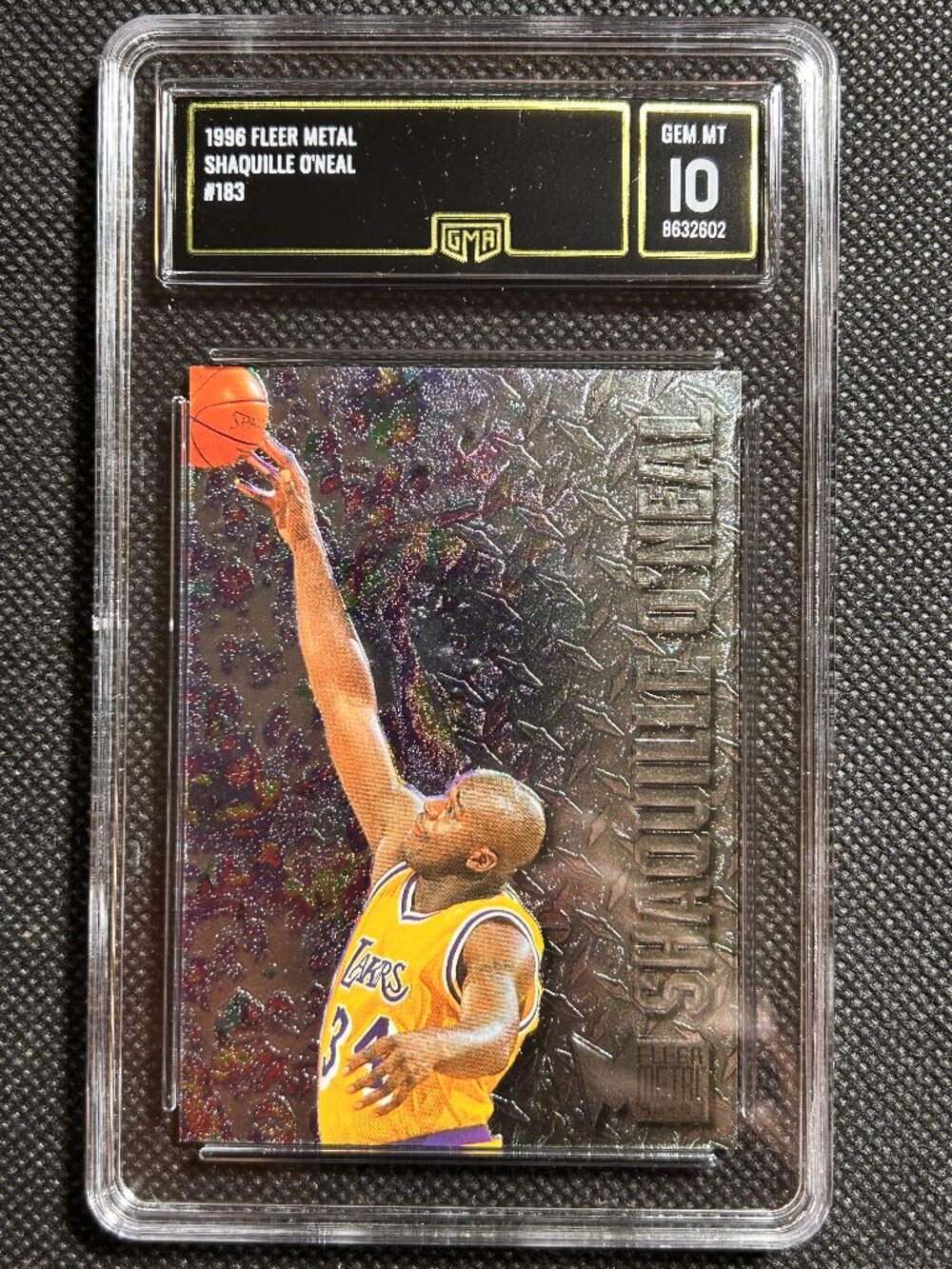 1996 Fleer Metal Shaquille O'Neal #183 Shaq GMA 10 Gem Mint HOF LA Lakers